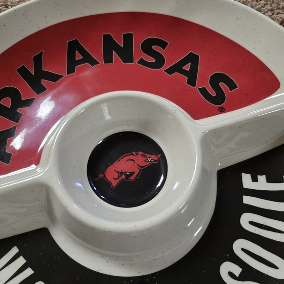 Arkansas Razorbacks chips and dip bowl - Picture 2 of 8